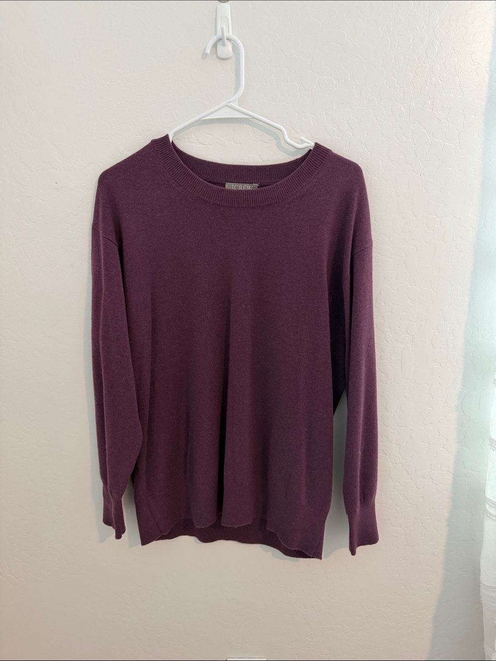 J. Crew Plum Oversized Crewneck Sweater
